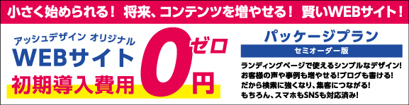 WEBサイト初期導入費用0円パッケージプラン